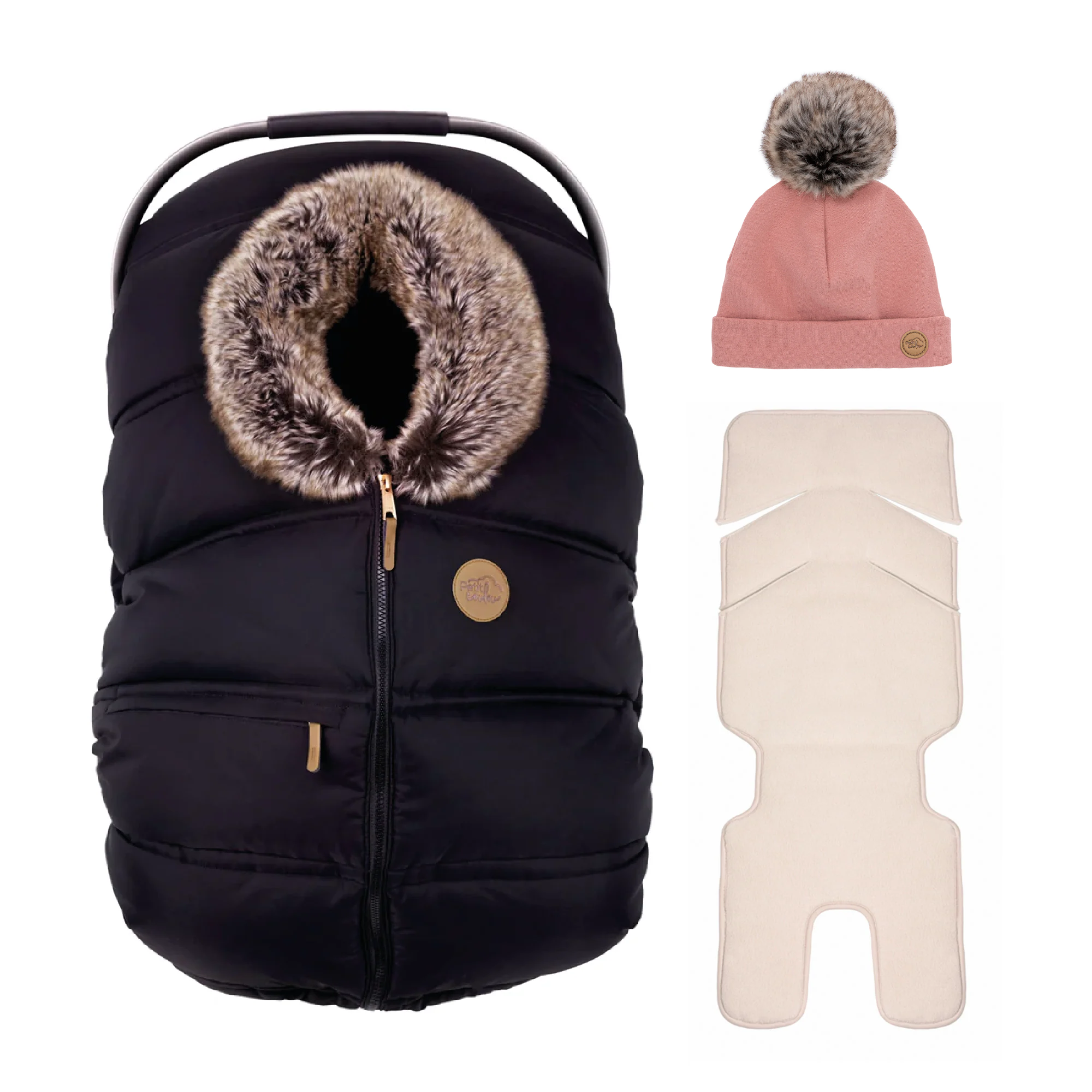 Combo : Housse hiver classique avec une tuque pompon et un fond isolant