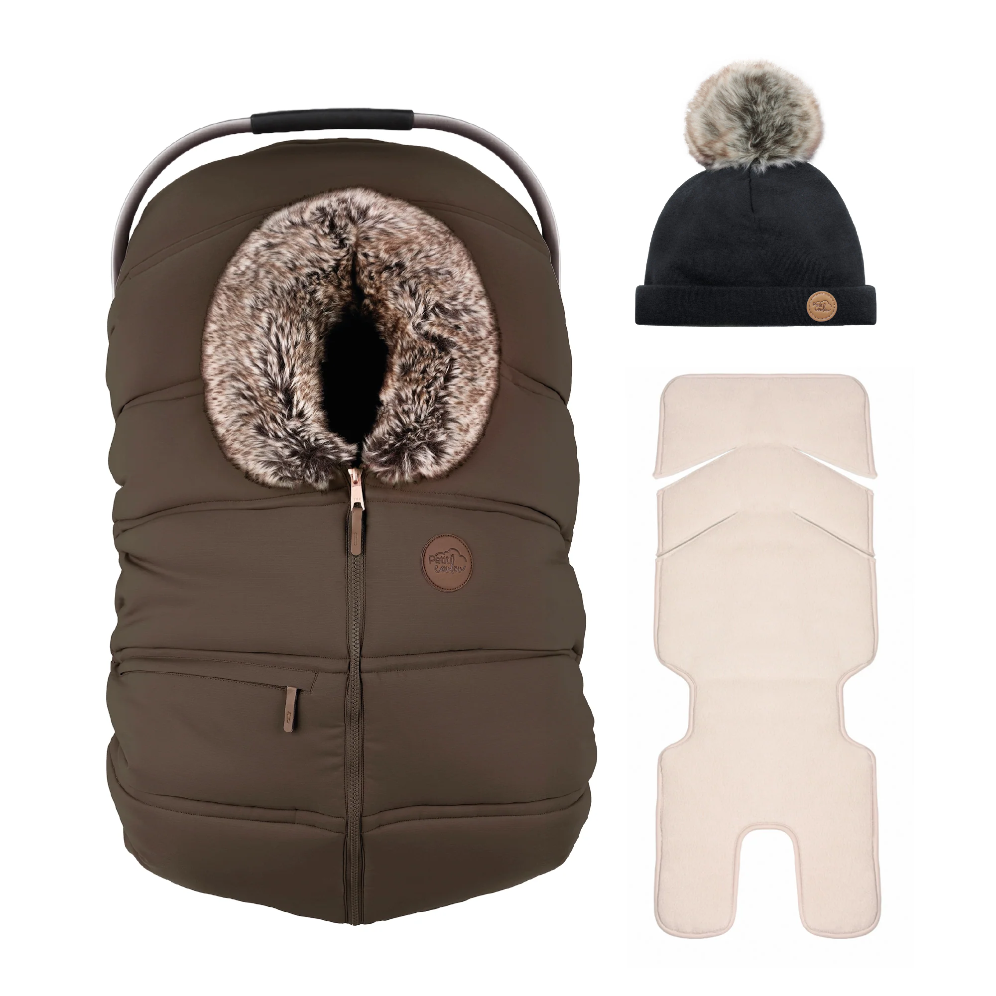 Combo : Housse hiver classique avec une tuque pompon et un fond isolant