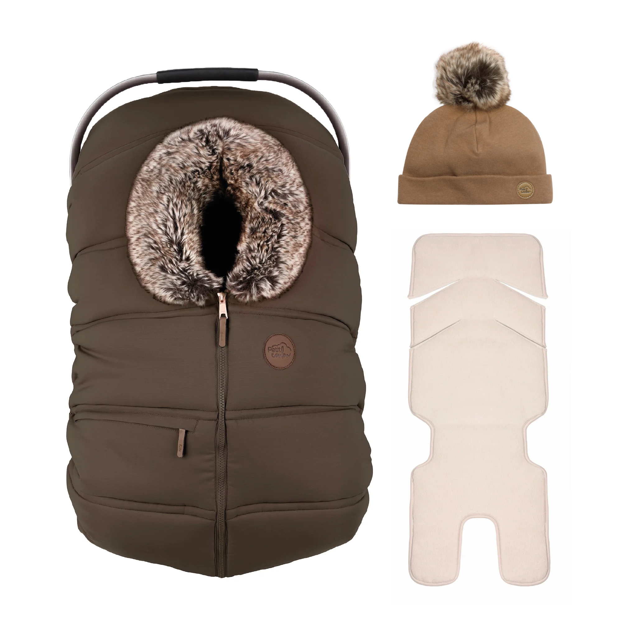 Combo : Housse hiver classique avec une tuque pompon et un fond isolant