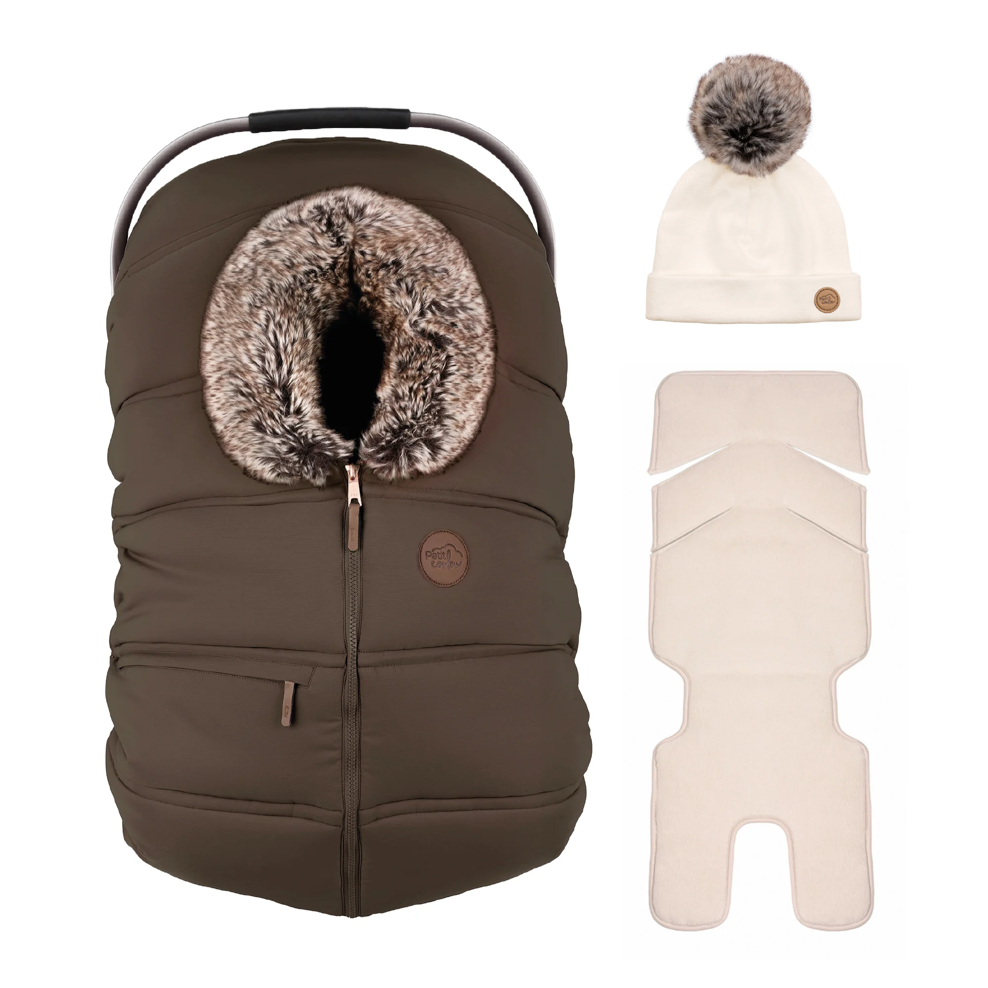 Combo : Housse hiver classique avec une tuque pompon et un fond isolant
