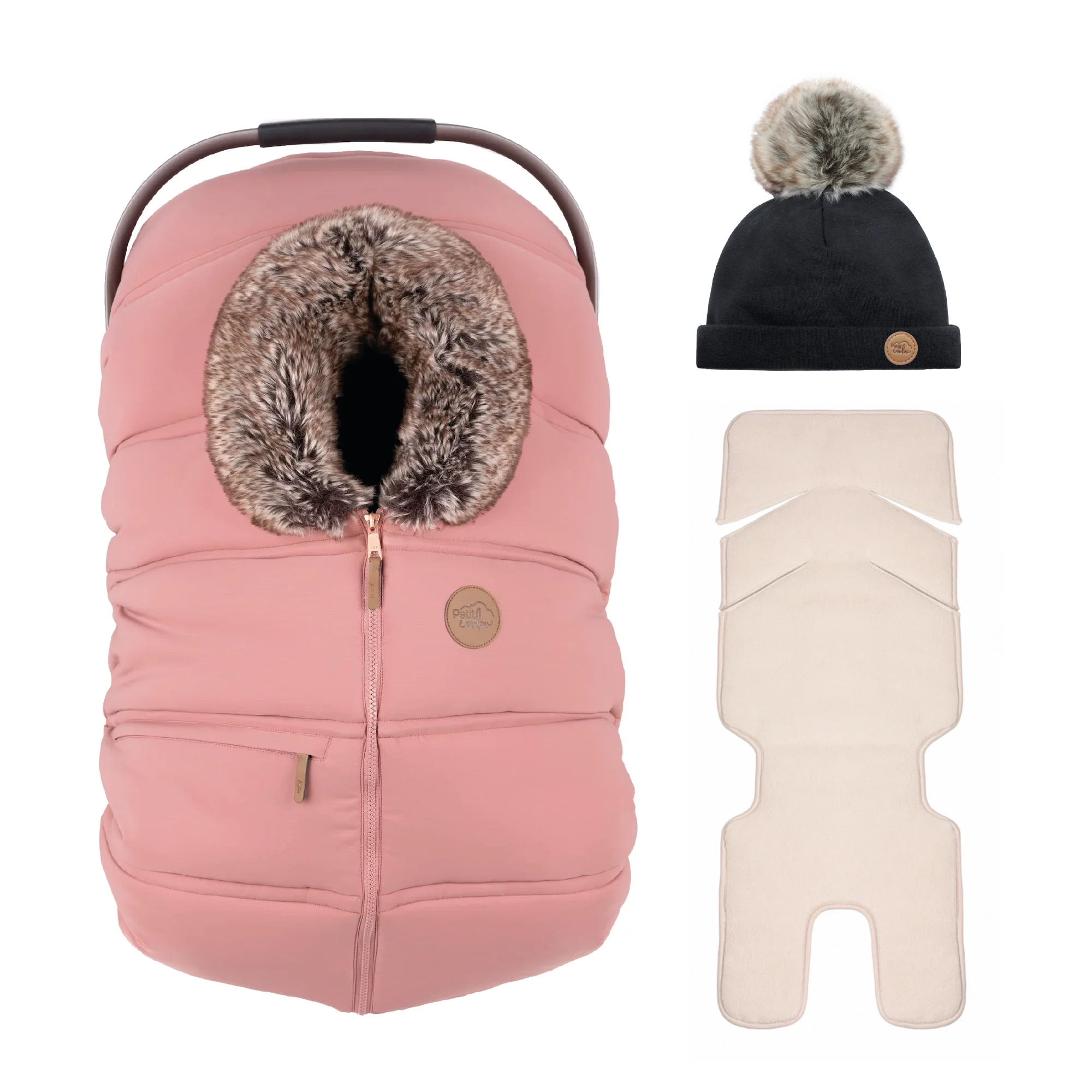Combo : Housse hiver classique avec une tuque pompon et un fond isolant