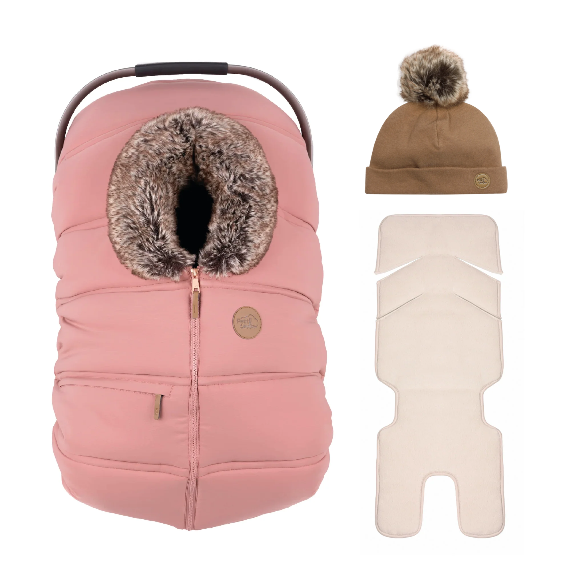 Combo : Housse hiver classique avec une tuque pompon et un fond isolant