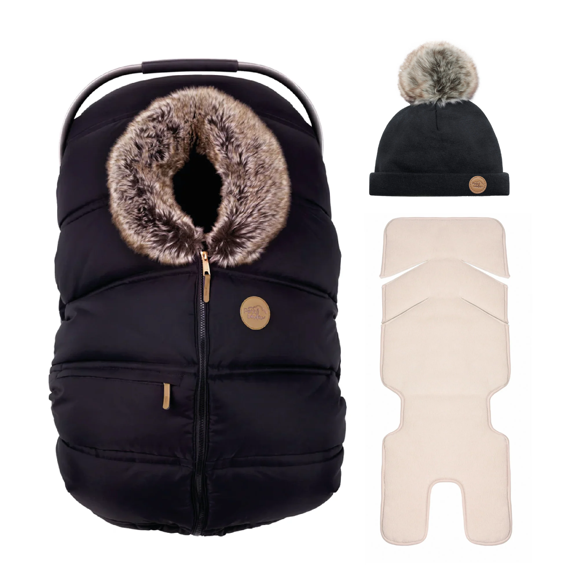 Combo : Housse hiver classique avec une tuque pompon et un fond isolant