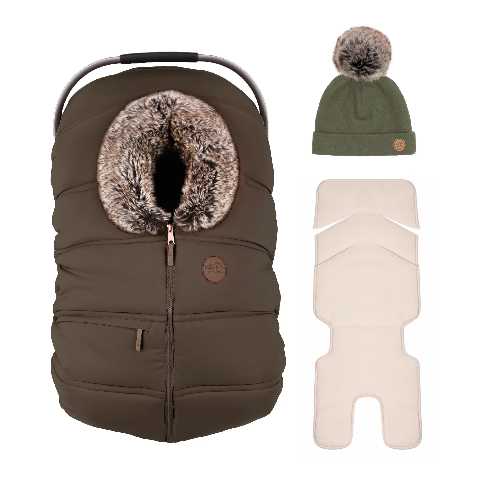 Combo : Housse hiver classique avec une tuque pompon et un fond isolant