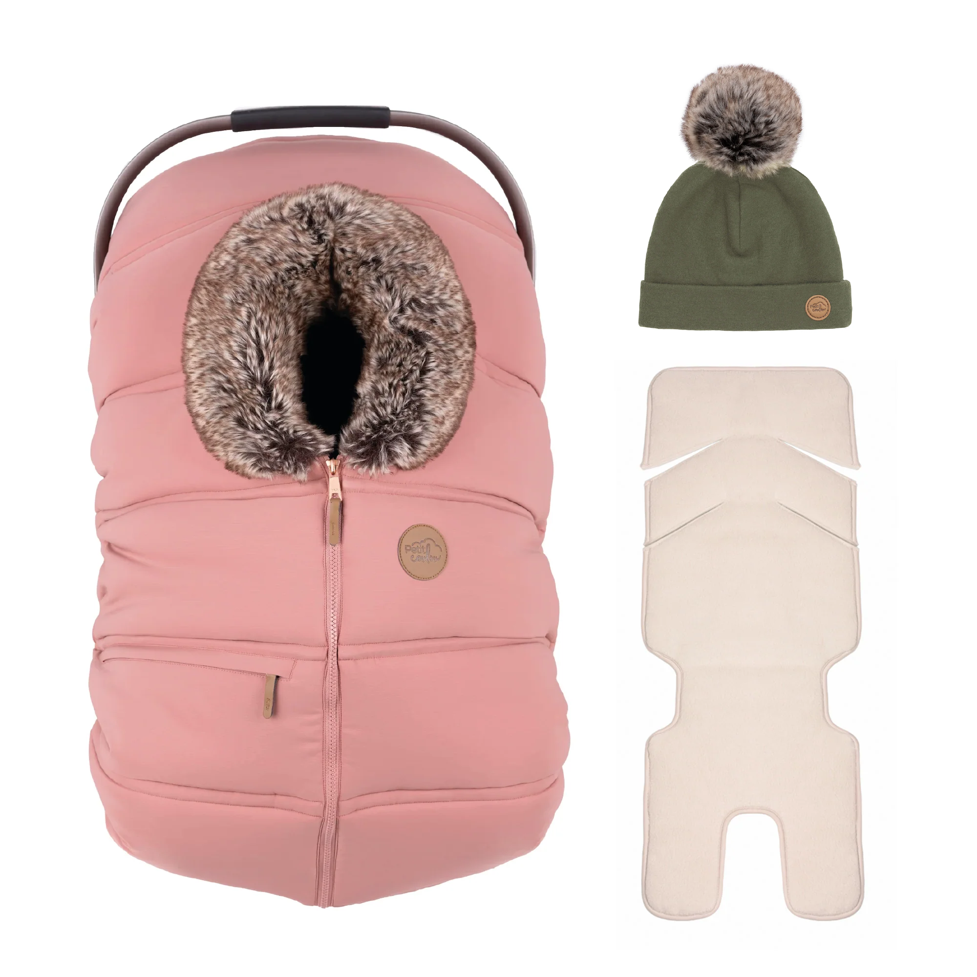 Combo : Housse hiver classique avec une tuque pompon et un fond isolant