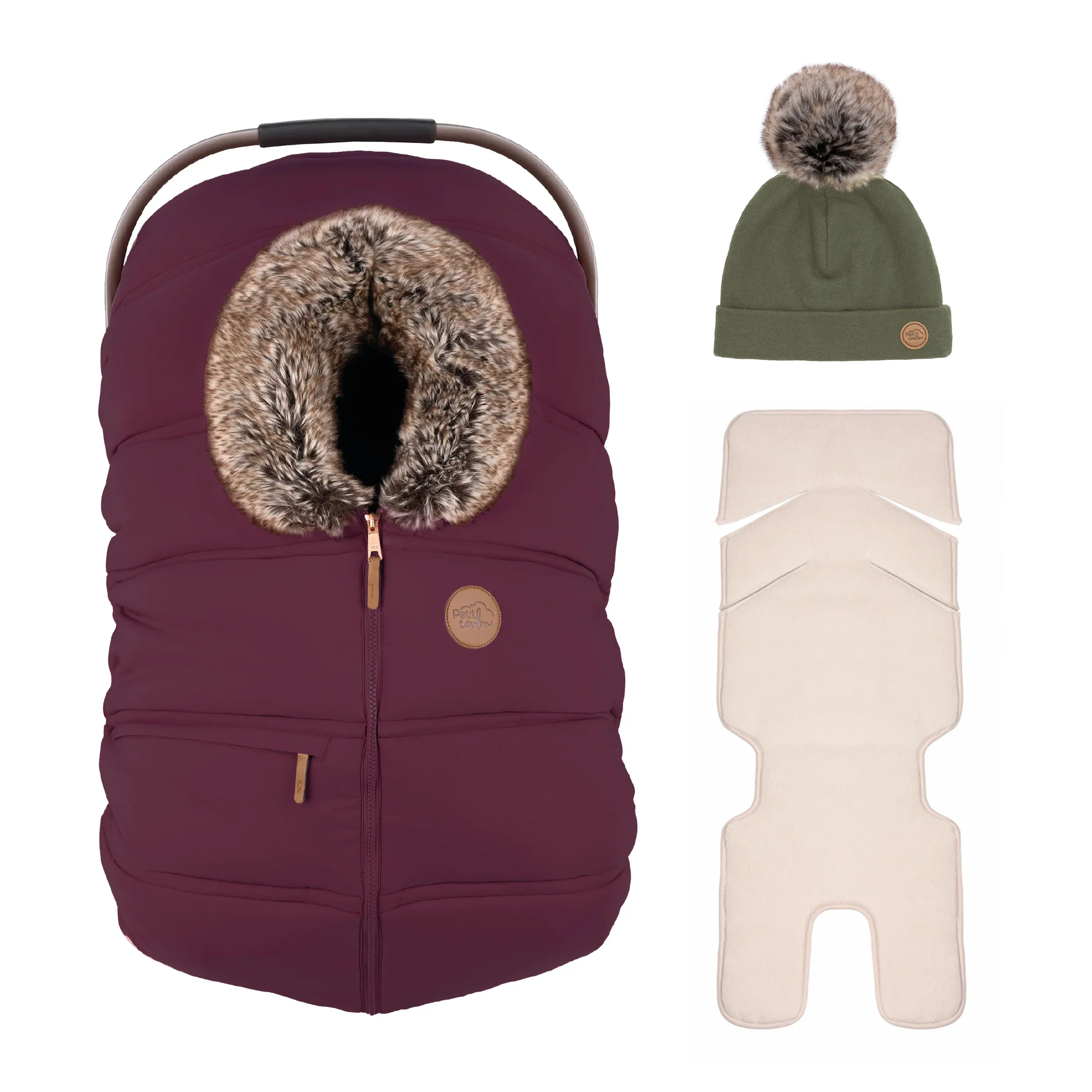 Combo : Housse hiver classique avec une tuque pompon et un fond isolant