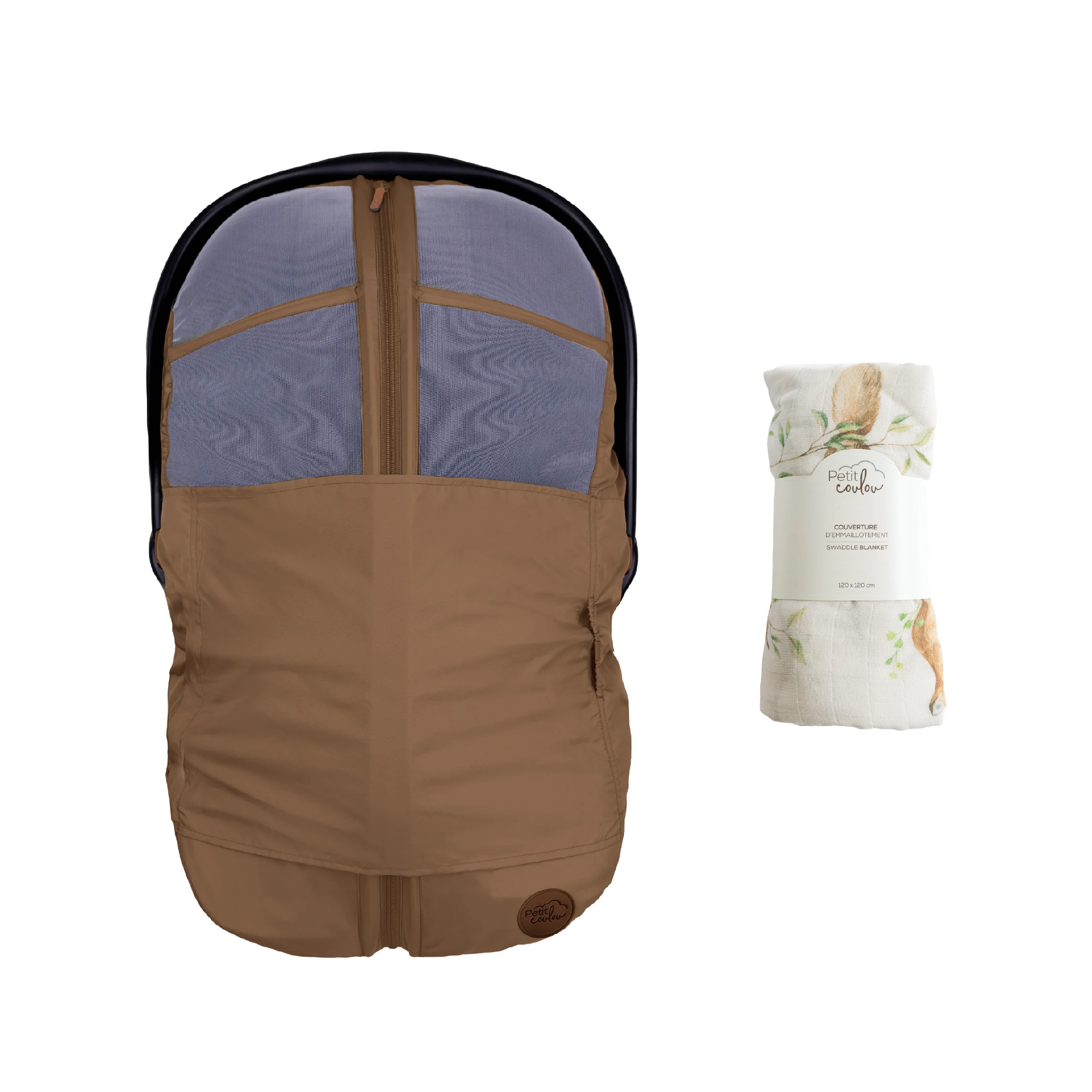 Bundle: 4-in-1 summer car seat cover and swaddle blanket