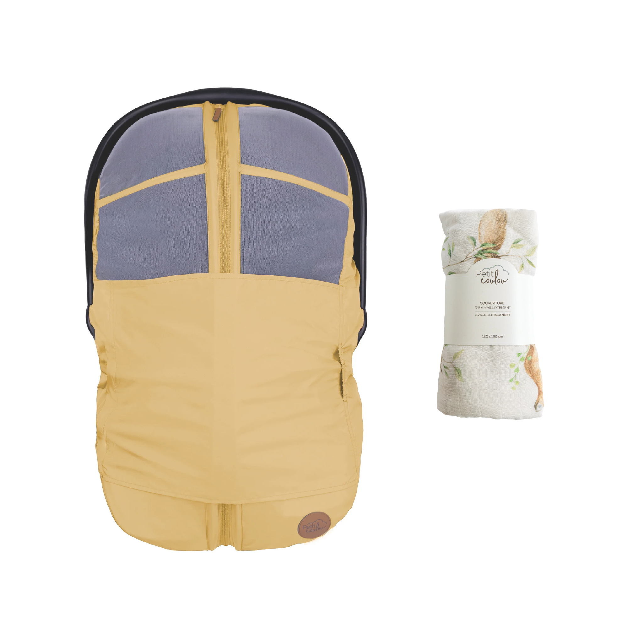 Bundle: 4-in-1 summer car seat cover and swaddle blanket