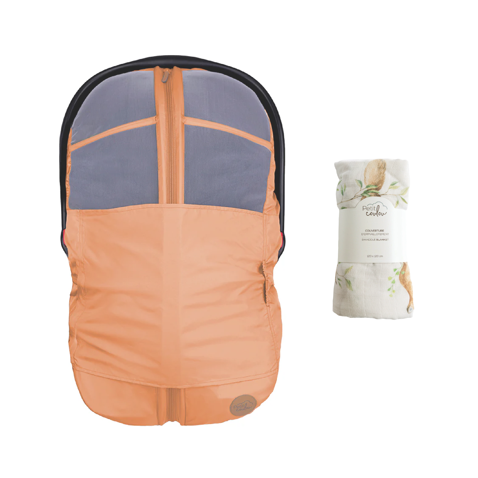 Bundle: 4-in-1 summer car seat cover and swaddle blanket