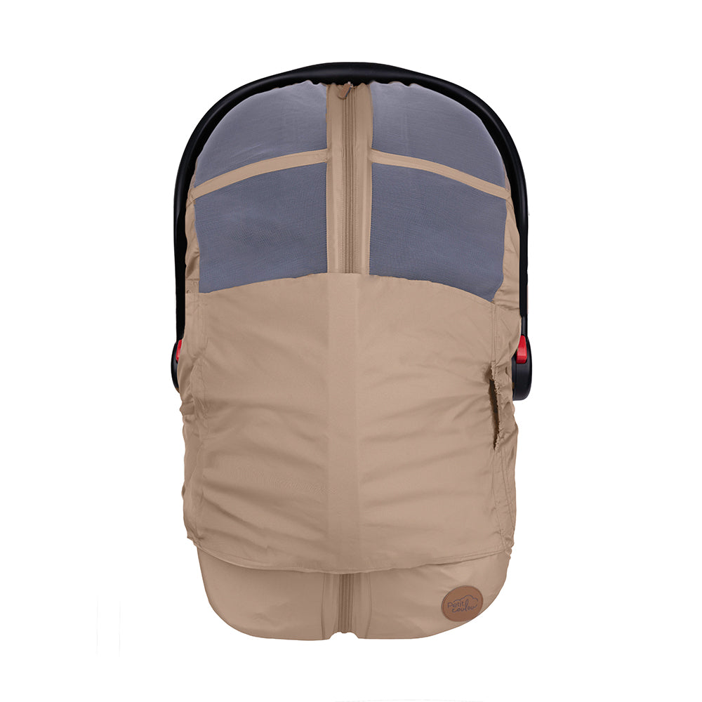 Car seat cover for summer by Petit Coulou. Breathable and water repellant fabric. Outdoor product for baby. UPF50  